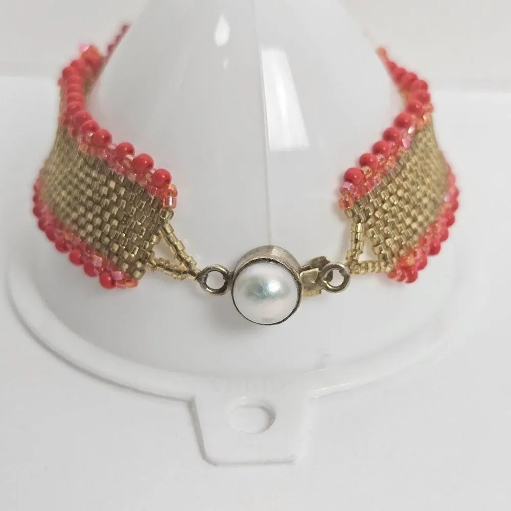 Hand Crafted gold red
